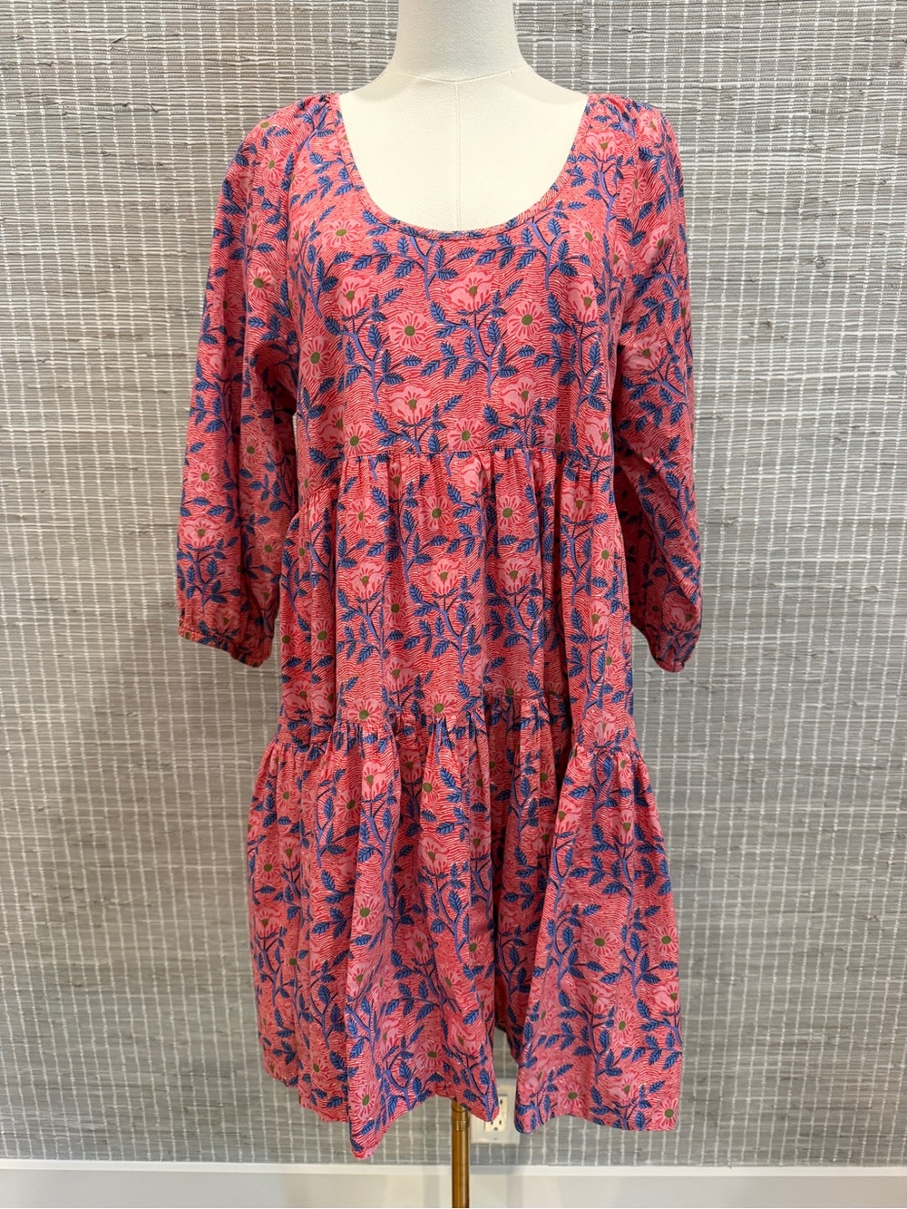Pink Chicken Tiered Long Sleeve Dress